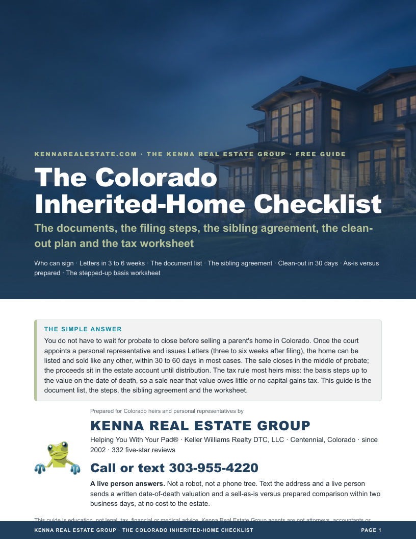 Cover of The Colorado Inherited-Home Checklist
