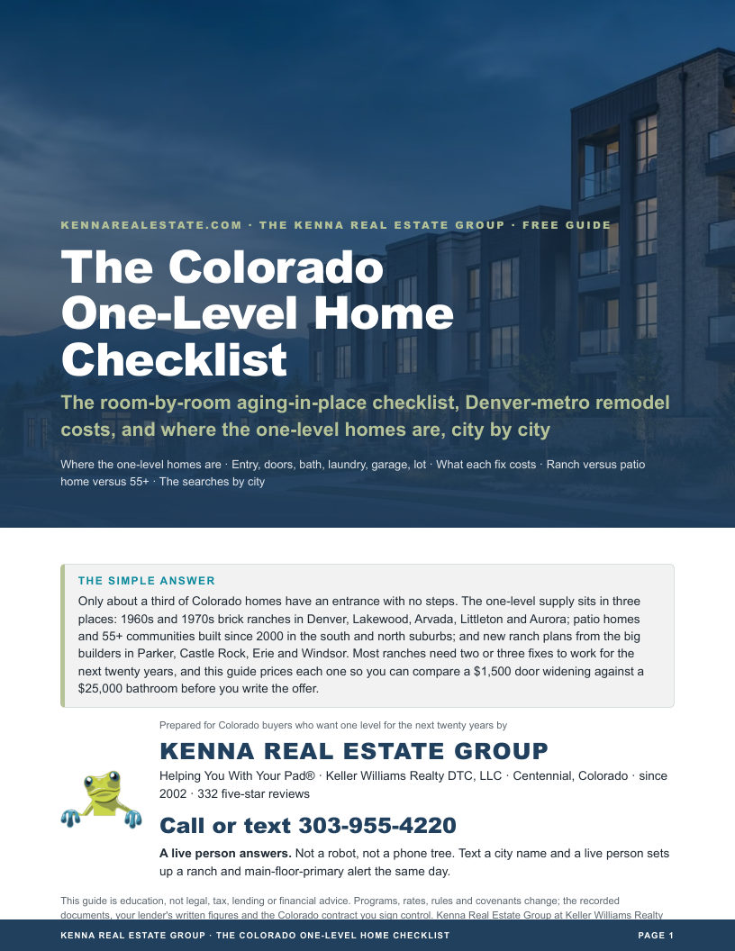 Cover of The Colorado One-Level Home Checklist