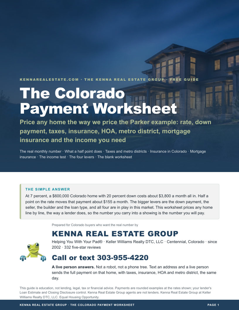 Cover of The Colorado Payment Worksheet