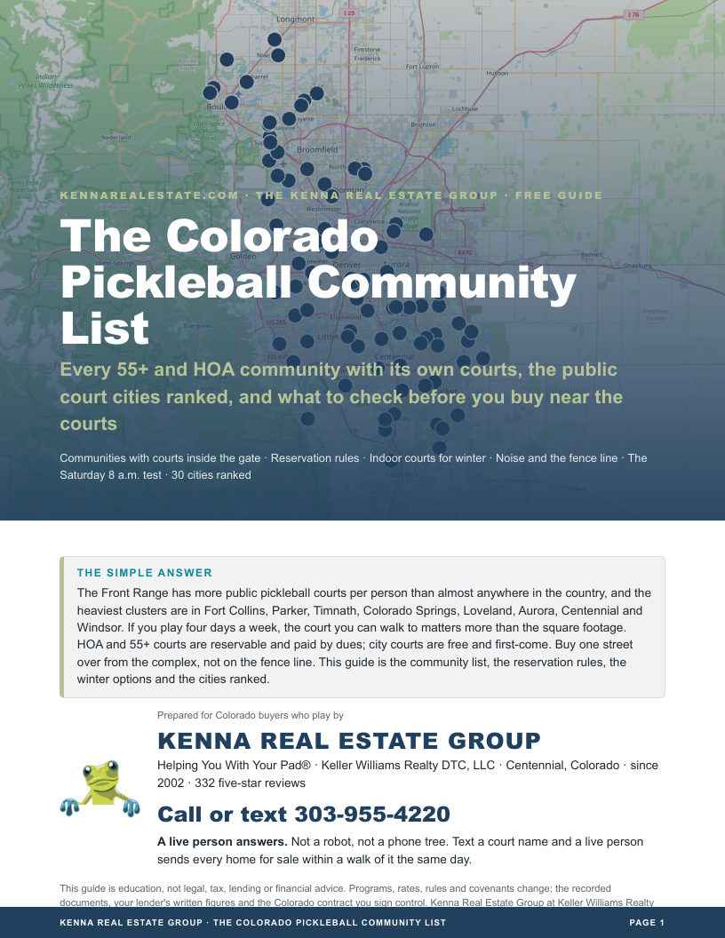 Cover of The Colorado Pickleball Community List