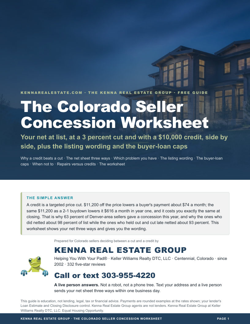 Cover of The Colorado Seller Concession Worksheet